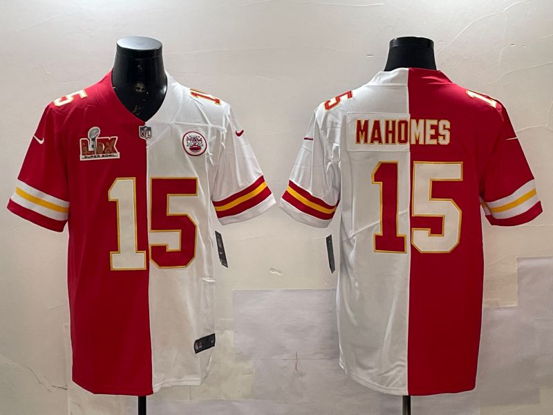 Men Kansas City Chiefs 15 Mahomes White red 2025 Nike Vapor Limited NFL Jersey style 3